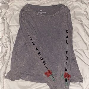 Long sleeve American eagle crop top